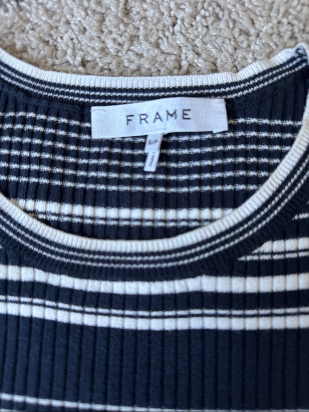 Frame denim Ribbed striped top - Picture 6 of 7